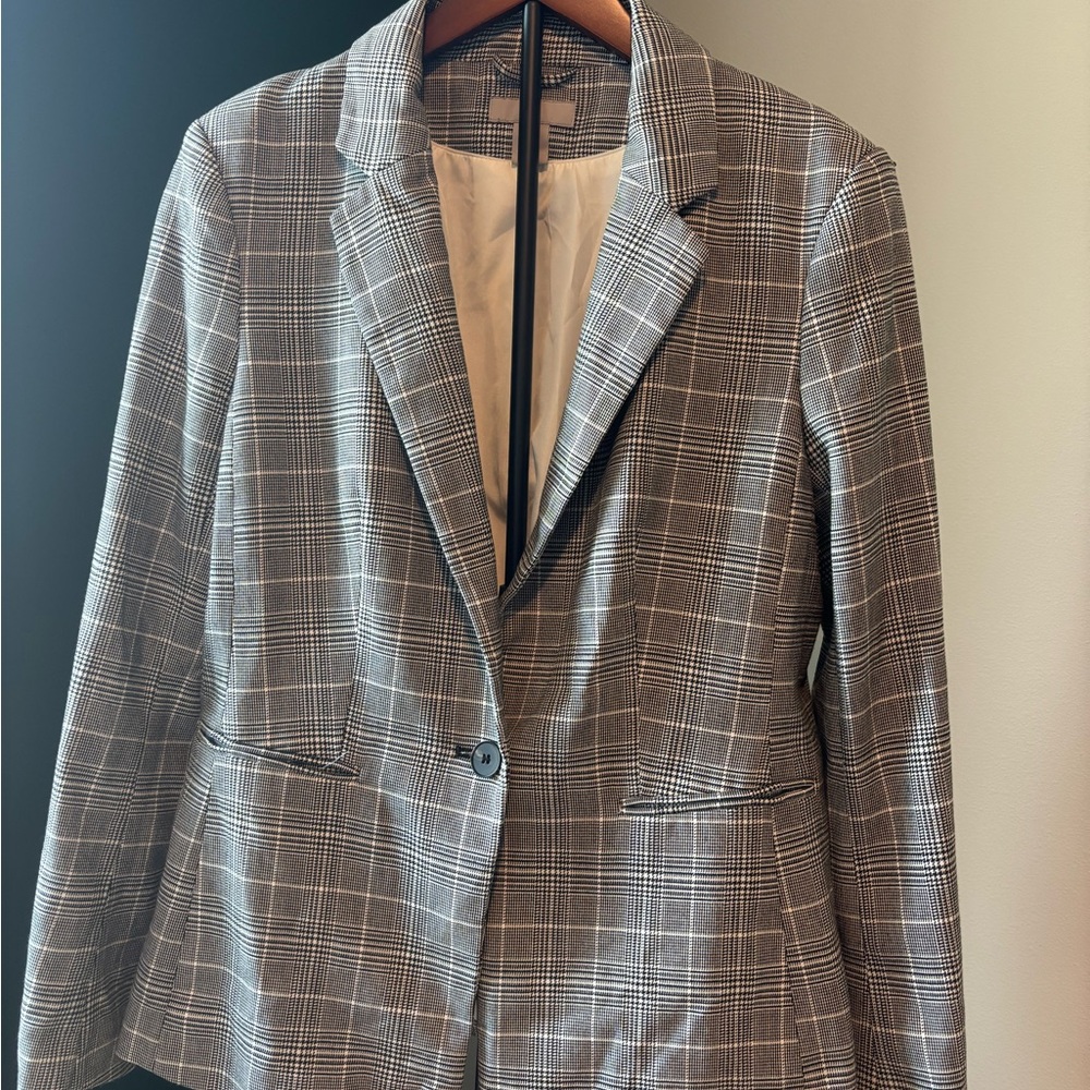 H&M Plaid Houndstooth Blazer